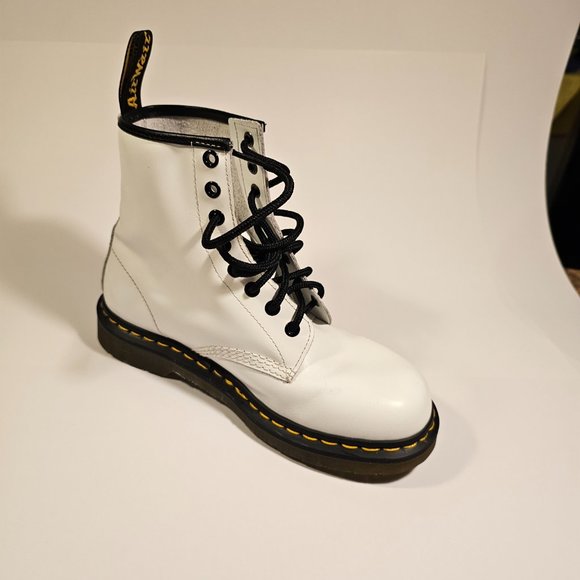 Dr Martin White 1460 SMOOTH LEATHER LACE UP BOOTS - Picture 5 of 15